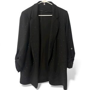 Women's Blazer Jacket Plus Size 3X Glitter Elegant Party Office Wedding Business